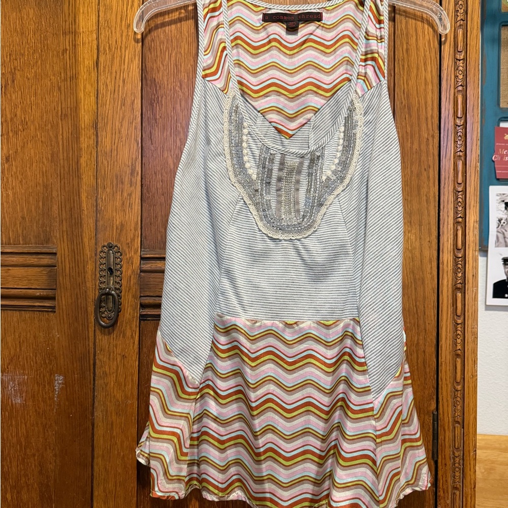 A Common Thread Multicolor Zigzag Top